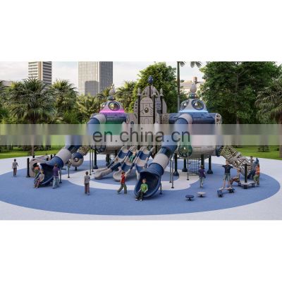 Manufacturer Customizable Playground Children Outdoor Playground Equipment with Climbing Net and Slide for Sale