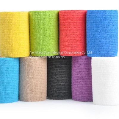 7.5cmX4.5m sports leg angle bandage nonwoven cohesive elastic bandage sport