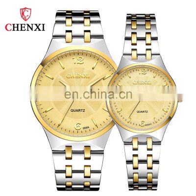 CHENXI 055 Couple Watches Quartz Men Women New Fashion Full Steel Waterproof Drop shipping Ladies Wrist Watch Relogio Masculino