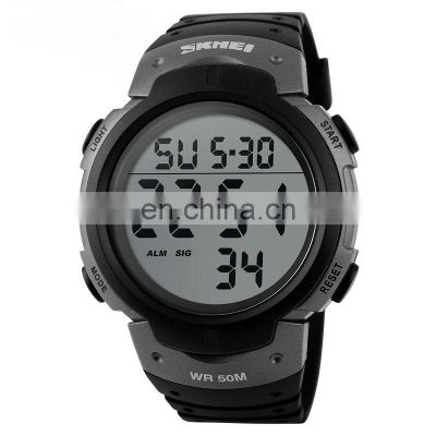 SKMEI 1068 Men Digital Outdoor Sport Timing Watches Big Dial Chronograph Rubber Strap Wrist Watches