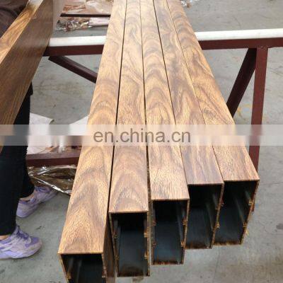 Wooden print 100*50 aluminium rectangular tube wooden color aluminium pipe with exsiting mold