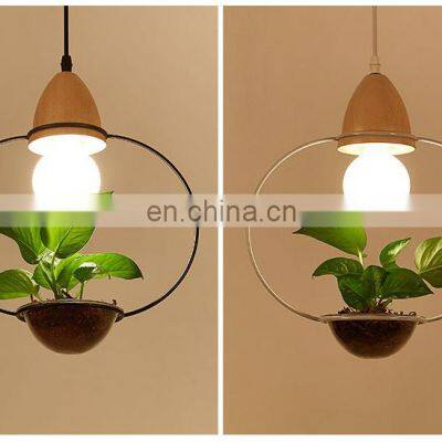 Art Deco LED Plant Pendant Light With Base E27 Hanging Lamp For Dining Room Cafe Bar