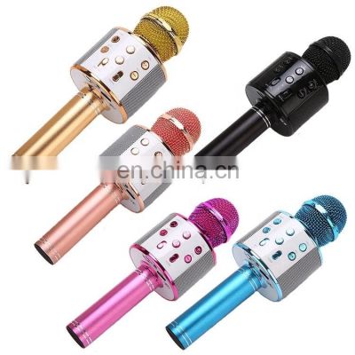 Portable Handheld KTV Microphone WS858 BT Wireless Microphone BT Speaker MIC Karaoke Singing Home Party WS 858 Microphone