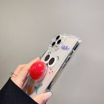 2022 New Cartoon Clown Red Nose Bracket I Phone 11 Pro Max For Apple 12/13/7/8P Max Girly X XR XS PU Mobile Phone Cover photo-5