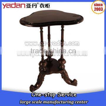 Mushroom shaped black double layer wood sofa coffee table side table