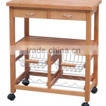 Pine wood trolley