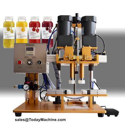 Semi Automatic Plastic Bottle Jar Can Screw Lid Press Capping Sealing Machine