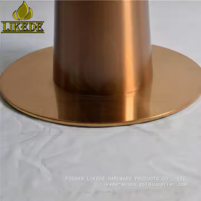 Luxury Modern Brushed Rose Gold Metal Round Rose Gold Stainless Steel Dining Table Base Furniture Legs photo-4