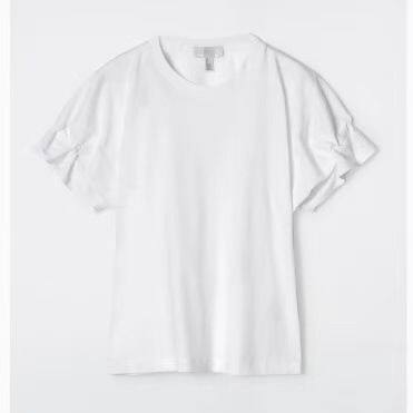 Casual round-neck short-sleeved T-shirt pleated cuff top 2025 spring new product