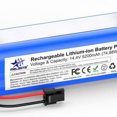 melasta 14.4V 5200mAh Lithium Ion Replacement Battery Pack Compatible with X8 T226X Robot Vacuum Cleaner