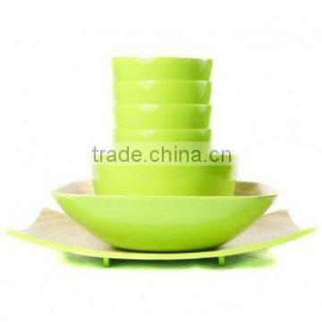 High quality best selling eco friendly Set of Lime Spun Bamboo Bowls and Dish from Viet Nam