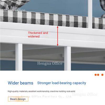 Dormitory Furniture Steel Bunk Bed for Student Housing, Space Saving Twin Over Twin Heavy Duty Iron Bed With High Guardrails, OEM/ODM Supported photo-3