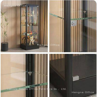 Dustproof Action Figure Display Cabinet for Collectors, Full Transparent Tempered Glass Case With DIY Power Cord Hole, Professional Supplier Custom photo-3