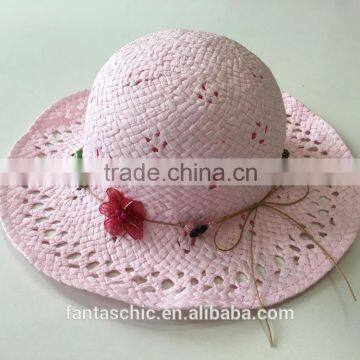 Fashion cheap wholesale paper straw hat with exquisite band