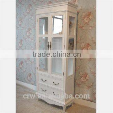 WH-4058 European Style White Wooden Display Cabinet