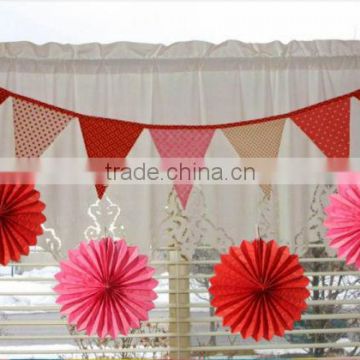 Manufature of Wedding decoration 8" Blue Tissue paper fan