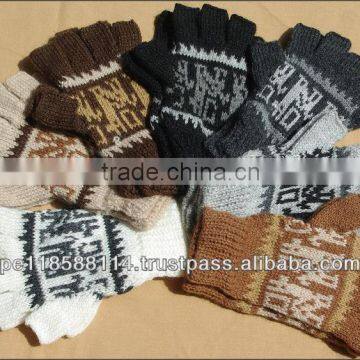ALPACA WOOL FINGERLESS GLOVES