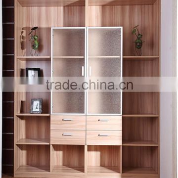 wood filing cabinet with small drawer design in book shelf cabinet(SZ-FCT609)