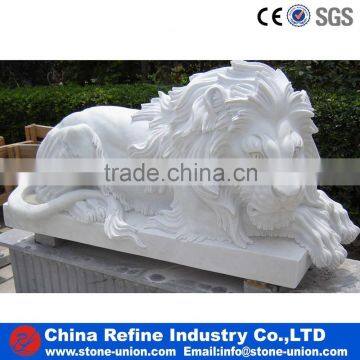 white marble lion statue