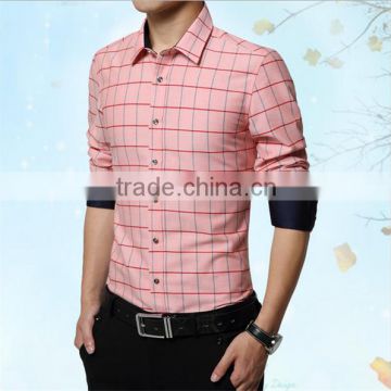 Wholesale custom dress shirts for men plaid fancy shirts