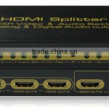 HDMI 4 Port Way Distribution Splitter 1x4 1 In 4 Out