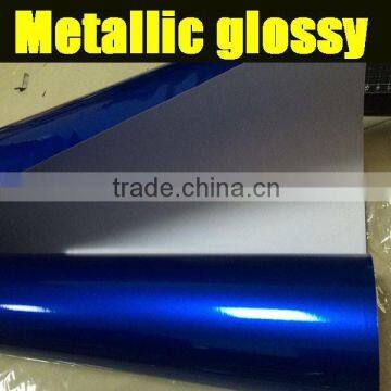 Air Free Bubble Bule Metallic Glossy Car Wrap Vinyl