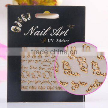 Gold 3D Metal Nail Sticker