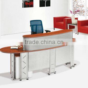 hot sale Fashionable wooden top oval reception desk