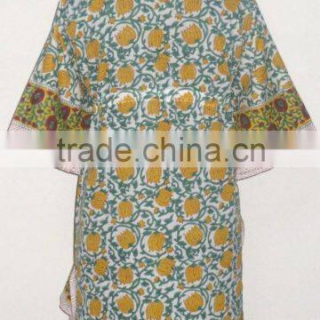 Women Fashionable Kaftan Designer Sexy Girls Wear Poncho Indian Handmade Block Printed Caftan Girls Top Casual Wear Dress photo-2