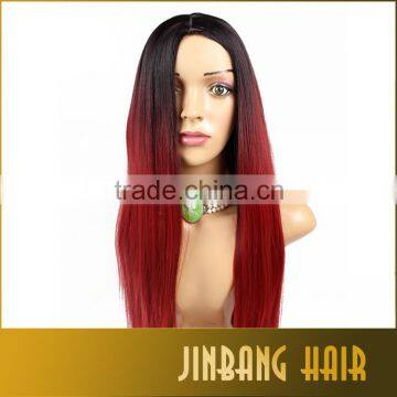 Black Burgundy Ombre Long Straight Lolita Cosplay Wig For Fashion photo-4