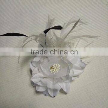 Colorful Artificial Fabric and Feather Flower Brooch photo-5