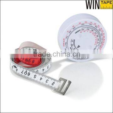 Round ABS Printing Case BMI Calculator Measuring Tape Meters Personalized Ribbon