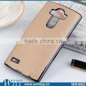 New Product Chrome Gold Side PC Leather Coated Cell Phone Case for LG G4 photo-4