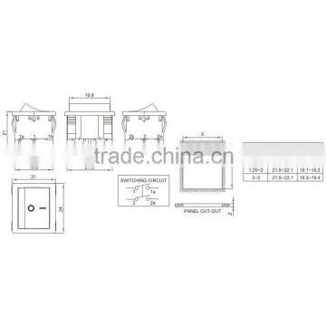 Black 3-way Rocker Switch T85 photo-2