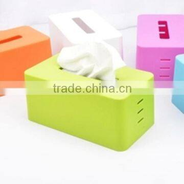 Candy color rectangle can be lifted plastic box, Waterproof paper towel box