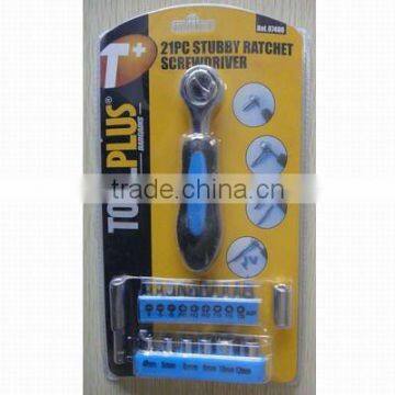 21pcs stubby ratchet screwdriver set