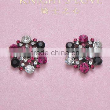 (M0333C) 22mm Rhinestone Embellshment,colorful Stone,2 Styles,gun Metal Plating,flat Back photo-2
