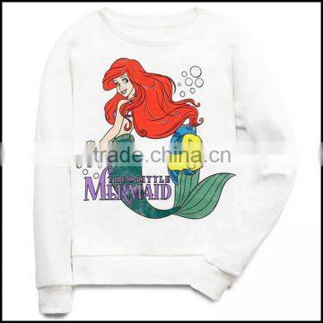 Qute kids printing white sweatshirt with catoon pattern round neck