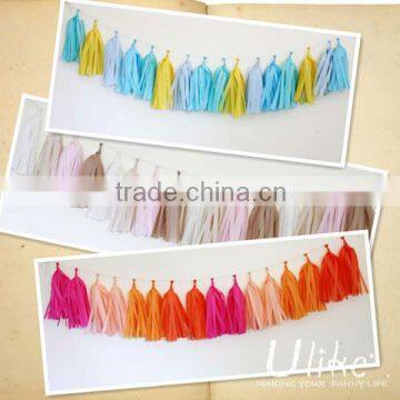 Bulk Diy Tissue Tassel Garland Elegant Colorful Gold and Silver Shiny Tinsel Garland photo-3
