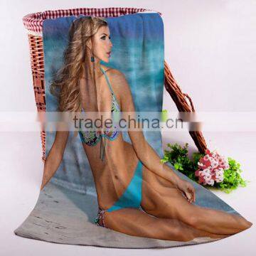 Custom made sublimation digital printed promotion microfiber beach towel