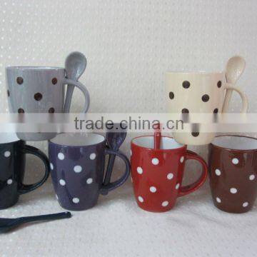 dot desing ceramic coffee mug for promotion