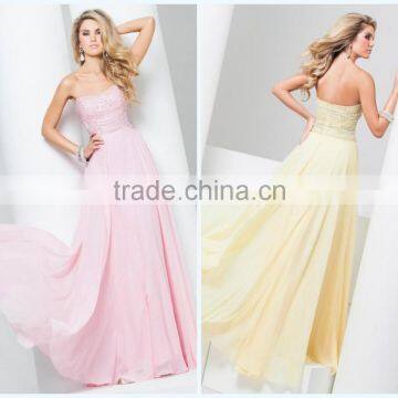 Noble Sweetheart Full Length Chiffon Light Mint Cheap Evening Dresses with Crystals HA-157