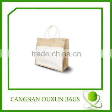 Jute bag with cotton handles