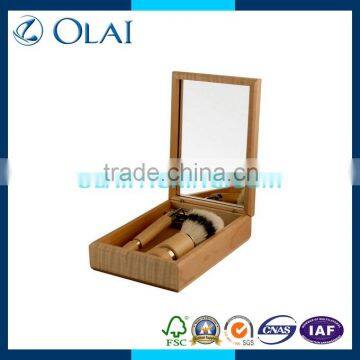 wholesales wood make up box with mirror