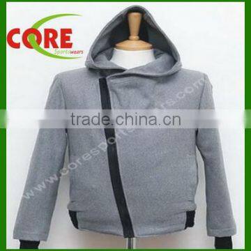 Diagonal Zipper Hoodie