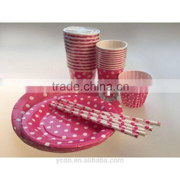 disposable party paper plate paper cup paper straw napkin