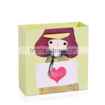 Pretty girl paper bag for many colors