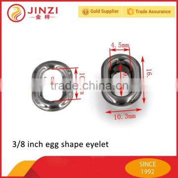 Jinzi Hot new iron item egg shape shiny gun metal eyelet for garments