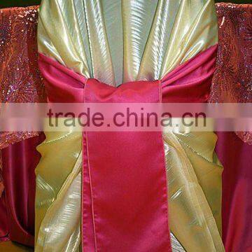 Bag style chair cover&satin self-tie chair cover