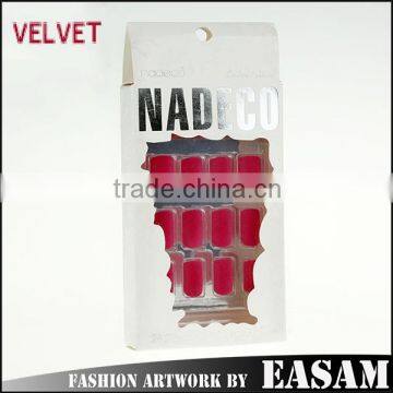 Flocking nail tips, velvet nail tips, 2015 new red nail tips